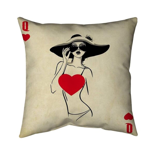 Fondo 26 x 26 in. Queen of Hearts-Double Sided Print Indoor Pillow - FO2777143
