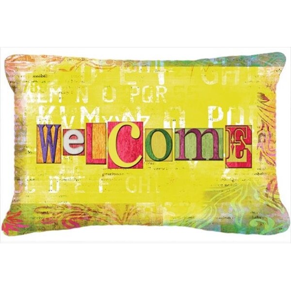Carolines Treasures Carolines Treasures SB3097PW1216 Artsy Welcome Indoor & Outdoor Fabric Decorative Pillow - SB3097PW1216