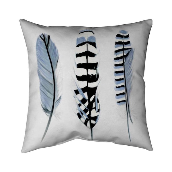 Fondo 20 x 20 in. Delicate Feathers-Double Sided Print Indoor Pillow - FO2795781