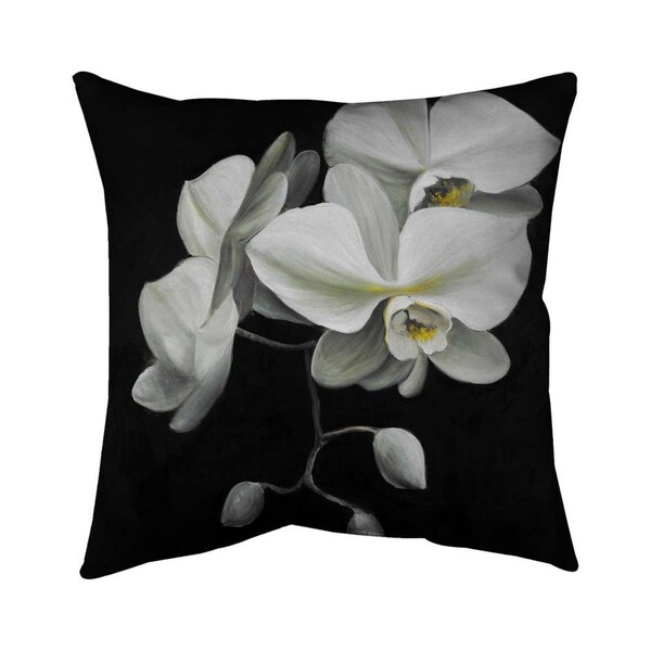 Fondo 26 x 26 in. White Orchids-Double Sided Print Indoor Pillow - FO2793260