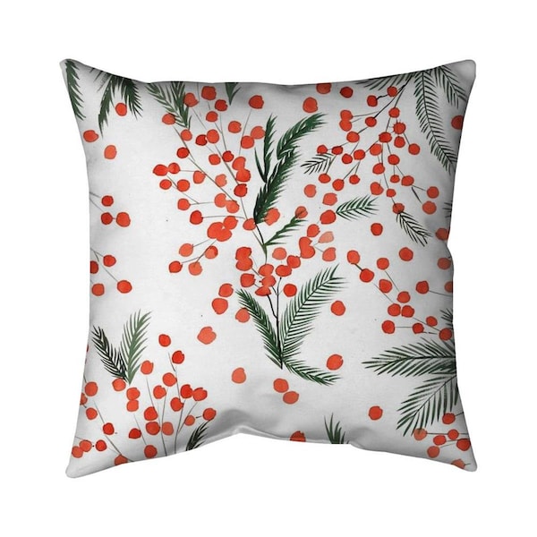 Begin Home Decor 20 x 20 in. Mistletoe Leaf Pattern-Double Sided Print Indoor Pillow - 5541-2020-HO9