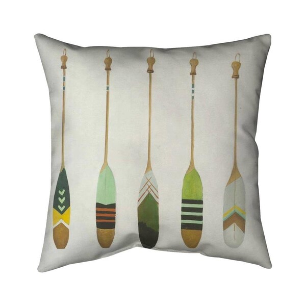 Begin Home Decor 26 x 26 in. Colorful Nautical Oars-Double Sided Print Indoor Pillow - 5541-2626-SP14