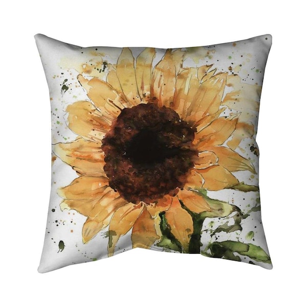 Fondo 26 x 26 in. Big Sunflower-Double Sided Print Indoor Pillow - FO2794077