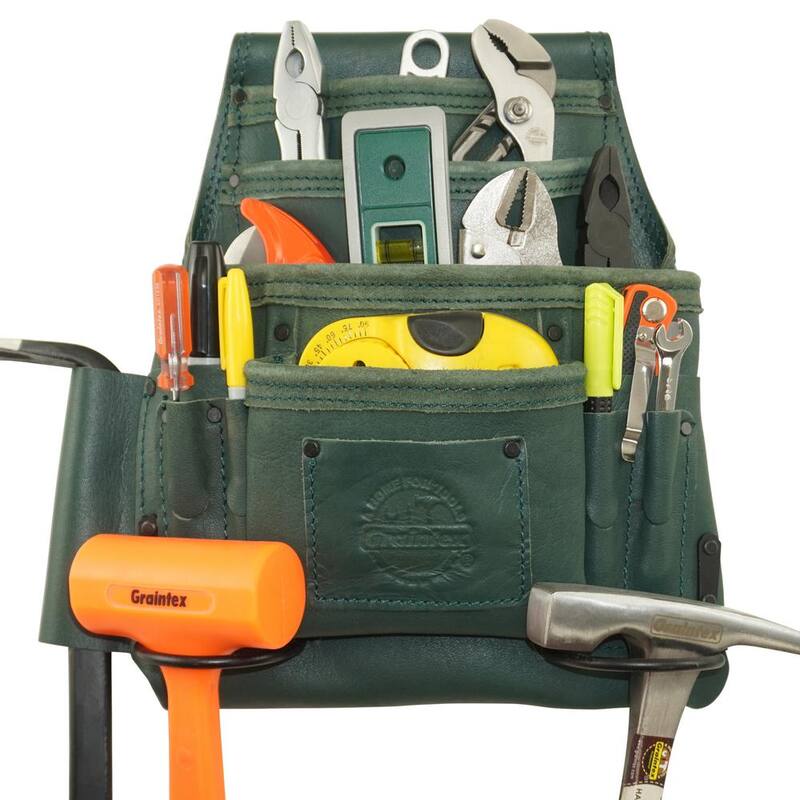 Graintex 10-Pocket Leather Top Grain Nail and Tool Pouch - ST2095