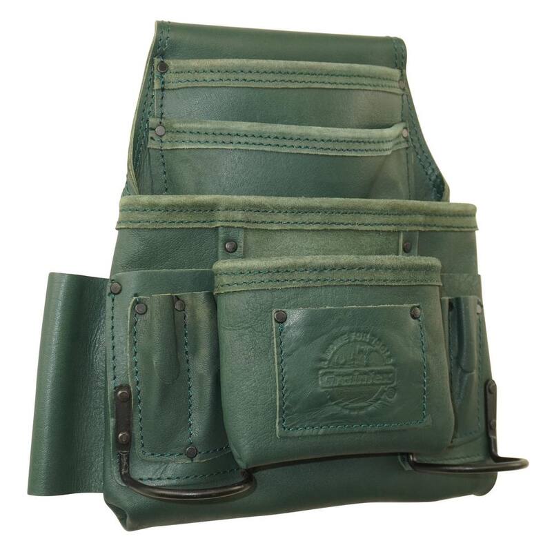 Graintex 10-Pocket Leather Top Grain Nail and Tool Pouch - ST2095
