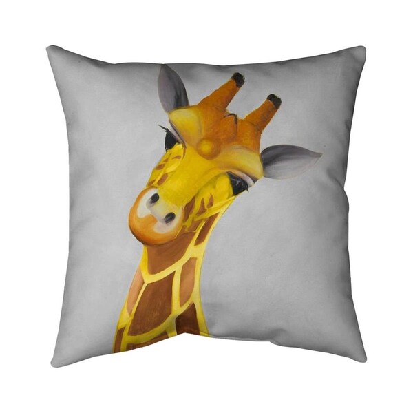 Begin Home Decor 20 x 20 in. Curious Giraffe-Double Sided Print Indoor Pillow - 5541-2020-AN178-2