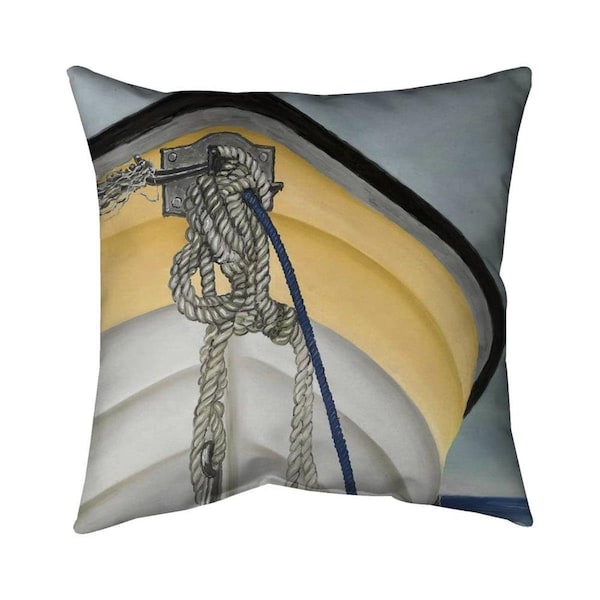 Begin Home Decor 26 x 26 in. The Yellow Boat-Double Sided Print Indoor Pillow - 5541-2626-CO82-1