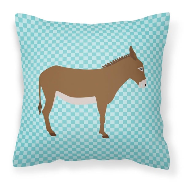 Jensendistributionservices Cotentin Donkey Blue Check Fabric Decorative Pillow, 18 x 18 in. - MI2550841