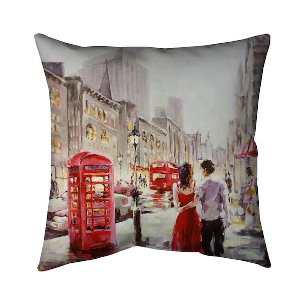 Fondo 26 x 26 in. Couple Walking-Double Sided Print Indoor Pillow - FO2794063