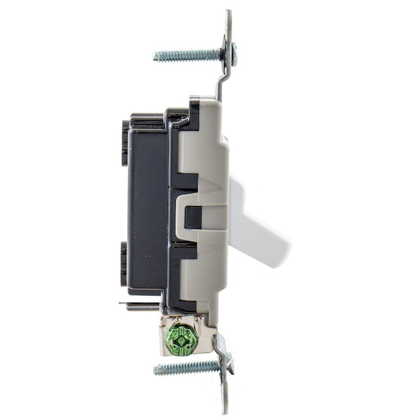 Hubbell Toggle Wall Switch, 1 Pole, 1 hp, 20 A, 14 AWG to 10 AWG, 120/277V AC, Screw Terminals, White - CSB120W