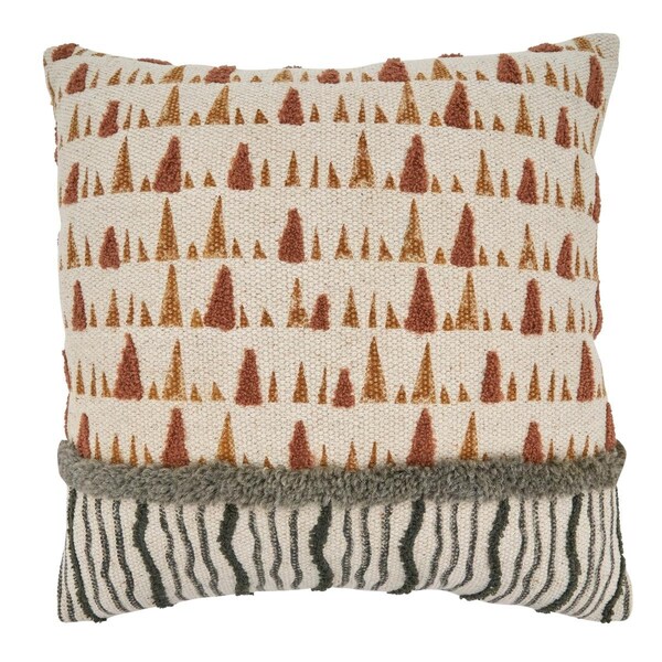 Rlm Distribution SARO 20 in. Square Poly Filled Printed & Embroidered Abstract Throw Pillow - HO3765584