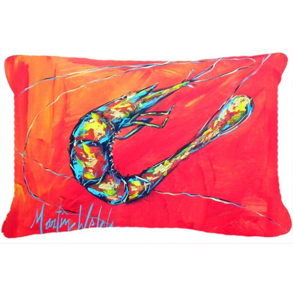 Carolines Treasures Carolines Treasures MW1097PW1216 Shrimp Seafood Three Indoor & Outdoor Fabric Decorative Pillow - MW1097PW1216