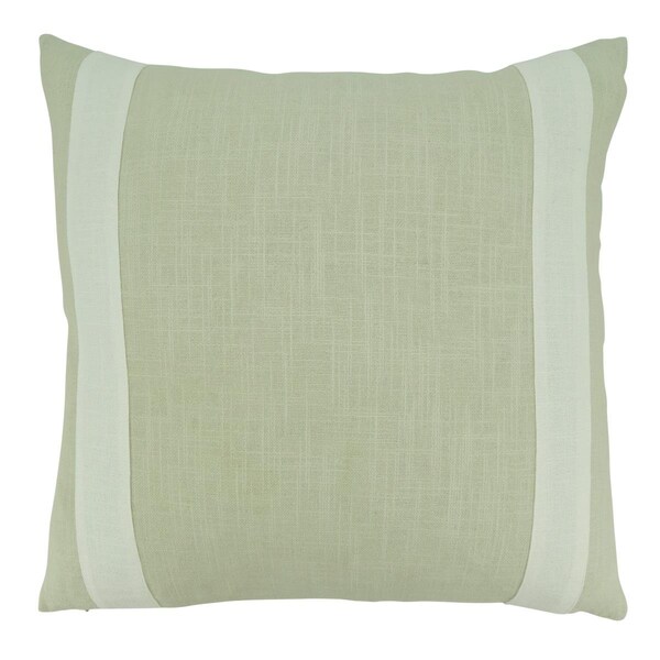 Rlm Distribution 20 in. Banded Throw Square Pillow with Down Filling Natural - HO3195165