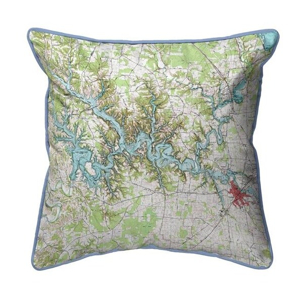 Betsy Drake Betsy Drake HJ613 18 x 18 in. Tims Ford Lake; TN Nautical Map Large Corded Indoor & Outdoor Pillow - HJ613