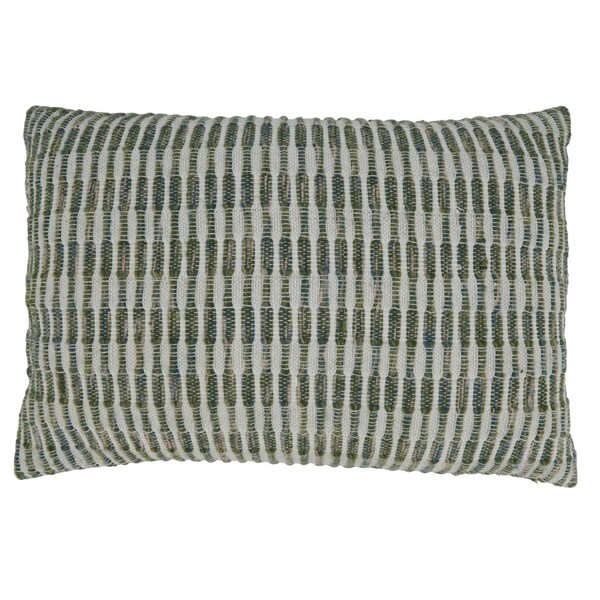 Rlm Distribution 16 x 24 in. Woven Line Poly-Filled Oblong Pillow, Green - HO3202518