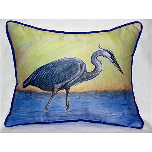 Betsy Drake Betsy Drake HJ027 Blue Heron Art Only Pillow 15"x22" - HJ027