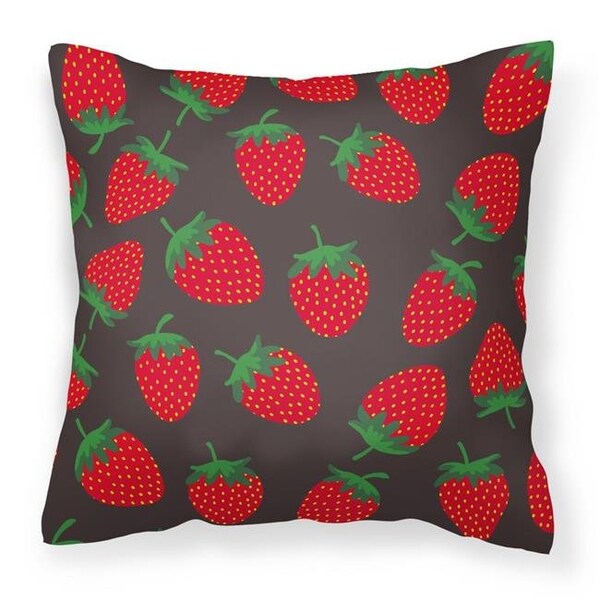 Carolines Treasures Carolines Treasures BB5137PW1818 Strawberries on Grey Fabric Decorative Pillow - 18 x 3 x 18 in. - BB5137PW1818