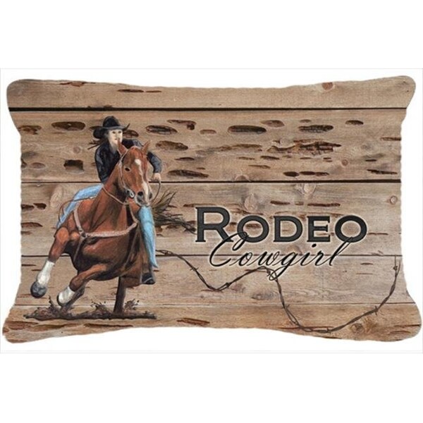 Carolines Treasures Carolines Treasures SB3055PW1216 Rodeo Cowgirl Barrel Racer Indoor & Outdoor Fabric Decorative Pillow - SB3055PW1216