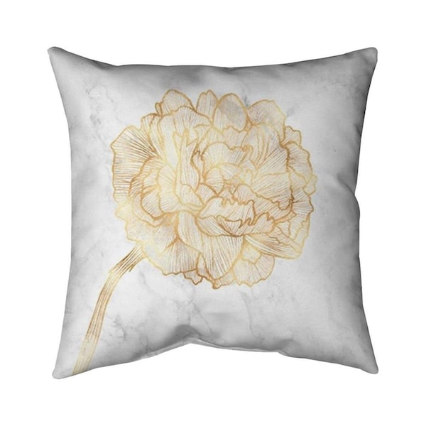 Begin Home Decor 26 x 26 in. Golden Peony-Double Sided Print Indoor Pillow - 5541-2626-FL300-1