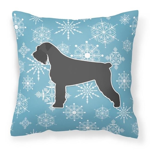 Carolines Treasures Carolines Treasures BB3573PW1818 Winter Snowflake Giant Schnauzer Fabric Decorative Pillow - BB3573PW1818