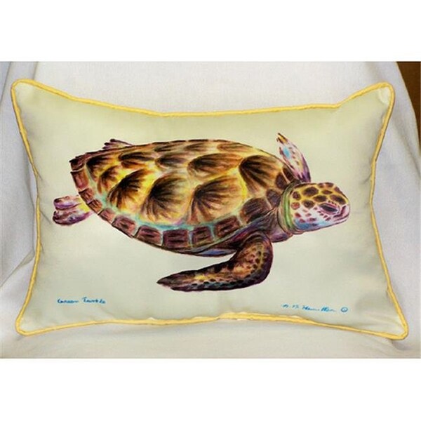 Betsy Drake Betsy Drake HJ044 Green Sea Turtle Art Only Pillow 15"x22" - HJ044