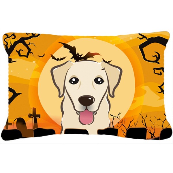 Jensendistributionservices Halloween Golden Retriever Fabric Decorative Pillow - MI2556793