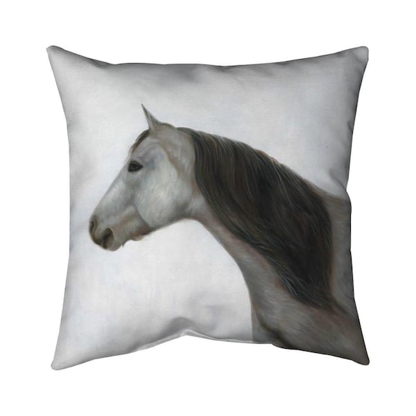 Begin Home Decor 26 x 26 in. Winter Horse-Double Sided Print Indoor Pillow - 5541-2626-AN521