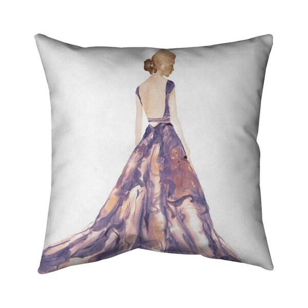 Begin Home Decor 20 x 20 in. Purple Prom Dress-Double Sided Print Indoor Pillow - 5541-2020-FA32-1