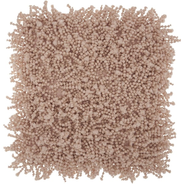 Homeroots 20 in. Shaggy Beads Square Throw Pillow, Pale Pink - 386002