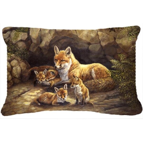 Carolines Treasures Carolines Treasures BDBA0169PW1216 Fox Family Foxes by the Den Fabric Decorative Pillow - BDBA0169PW1216