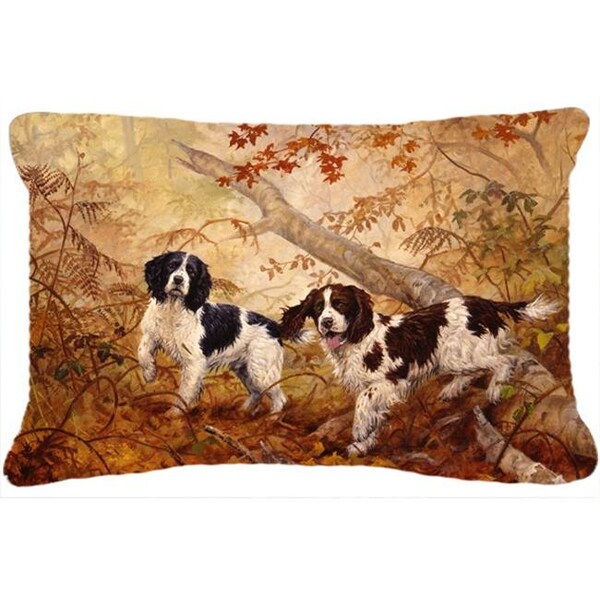 Carolines Treasures Carolines Treasures HEH0139PW1216 Springer Spaniels by Elizabeth Halstead Fabric Decorative Pillow - HEH0139PW1216