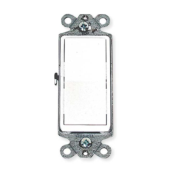 Hubbell Wall Swtch, 1-Pole, 120/277V, 20A, Wht, Rockr - DS120W