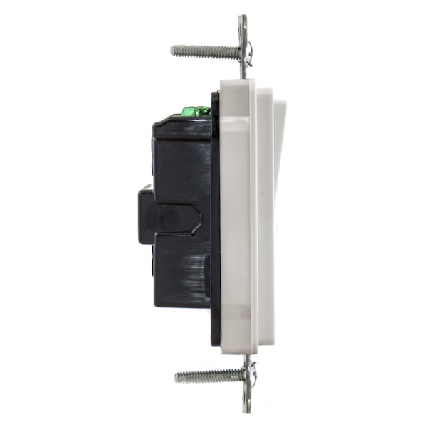 Hubbell Wall Swtch, 1-Pole, 120/277V, 20A, Wht, Rockr - DS120W