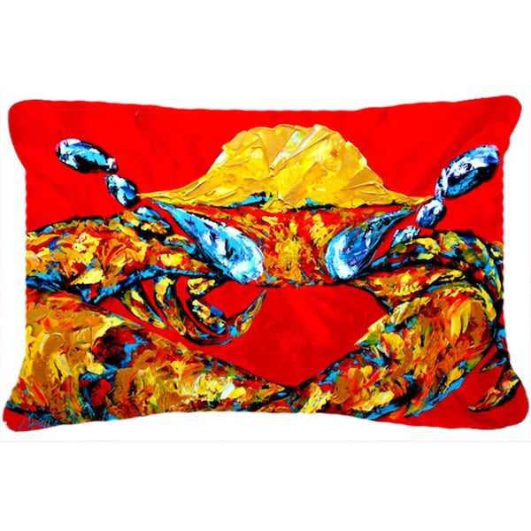 Jensendistributionservices 12 x 16 In. Crab Fat and Sassy Indoor & Outdoor Fabric Decorative Pillow - MI2554102
