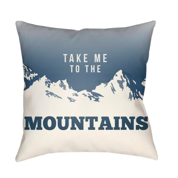 Artistic Weavers Lodge Cabin Mountain Poly Filled Pillow - Denim & Beige - 20 x 20 in. - LGCB2045-2020
