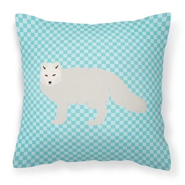 Carolines Treasures Carolines Treasures BB8051PW1818 White Arctic Fox Blue Check Fabric Decorative Pillow; 18 x 18 in. - BB8051PW1818