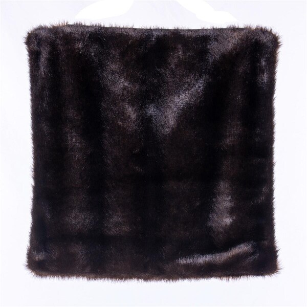 Dare2Decor 18 x 18 in. Cocoa Mink Faux Fur Pillow, Brown - DA3252347