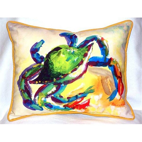 Betsy Drake Betsy Drake HJ267 Teal Crab Large Indoor & Outdoor Pillow 16 x 20 - HJ267