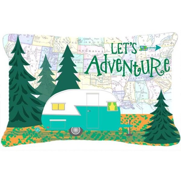Carolines Treasures Carolines Treasures VHA3003PW1216 Lets Adventure Glamping Trailer Fabric Decorative Pillow - VHA3003PW1216