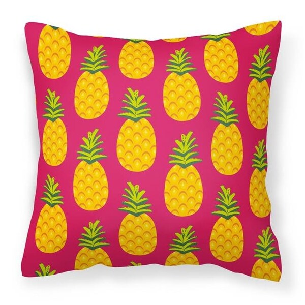 Carolines Treasures Carolines Treasures BB5136PW1818 Pineapples on Pink Fabric Decorative Pillow - 18 x 3 x 18 in. - BB5136PW1818