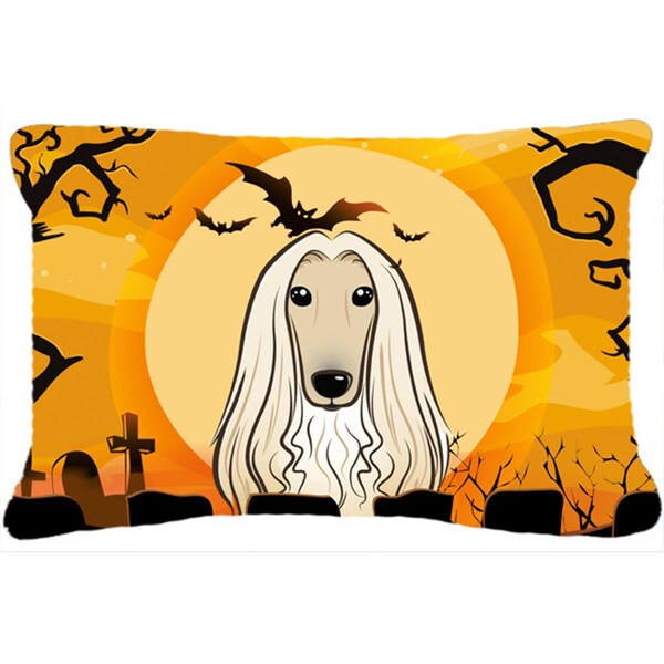 Carolines Treasures Halloween Afghan Hound Fabric Decorative Pillow - BB1802PW1216