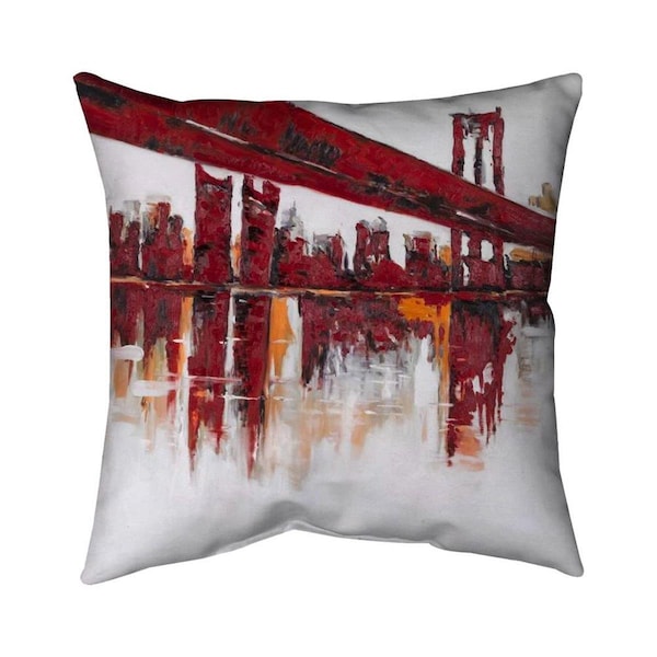 Fondo 20 x 20 in. Red Bridge-Double Sided Print Indoor Pillow - FO2792964