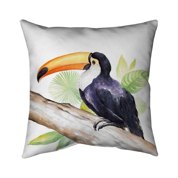 Fondo 20 x 20 in. Toucan Perched-Double Sided Print Indoor Pillow - FO2792402