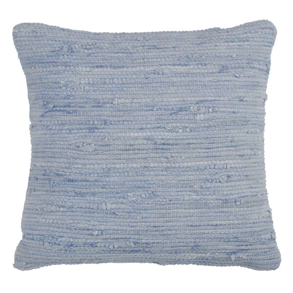 Rlm Distribution SARO  18 in. Square Chindi Design Down Filled Throw Pillow - Aqua - HO2483546