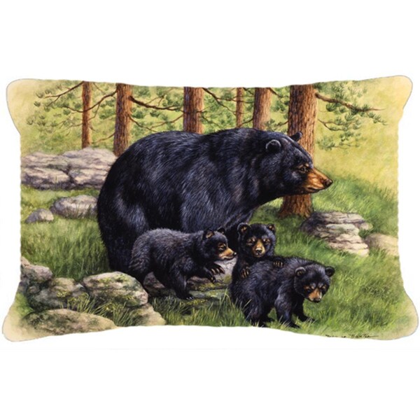 Jensendistributionservices Black Bears by Daphne Baxter Fabric Decorative Pillow - MI2557290