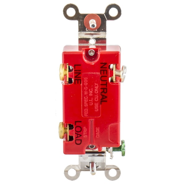 Hubbell Pilot Lit Wall Swtch, 1-Pole, 120/277V, 20A - HBL1221PL