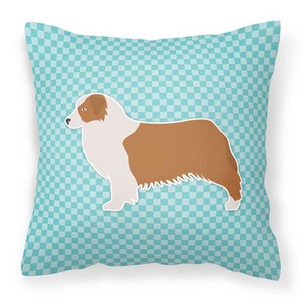 Carolines Treasures Carolines Treasures BB3733PW1818 Australian Shepherd Dog Checkerboard Blue Fabric Decorative Pillow - BB3733PW1818
