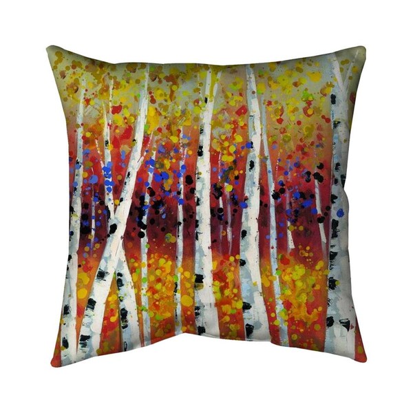 Begin Home Decor 26 x 26 in. Colored Birches-Double Sided Print Indoor Pillow - 5541-2626-LA2