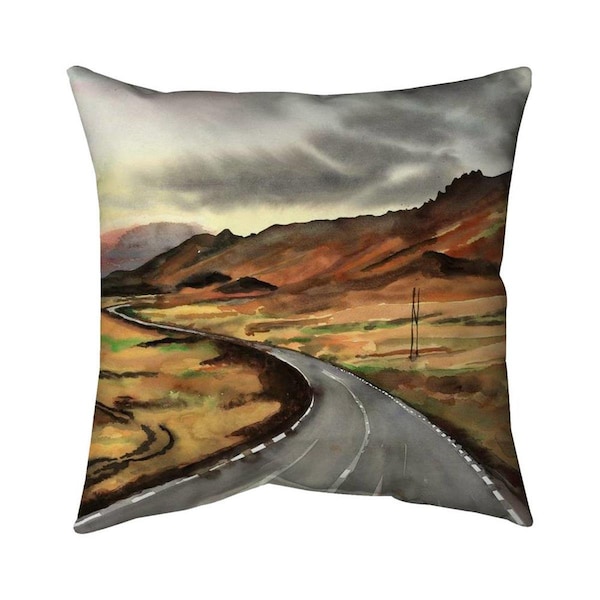 Begin Home Decor 20 x 20 in. on The Road In Iceland-Double Sided Print Indoor Pillow - 5541-2020-LA166
