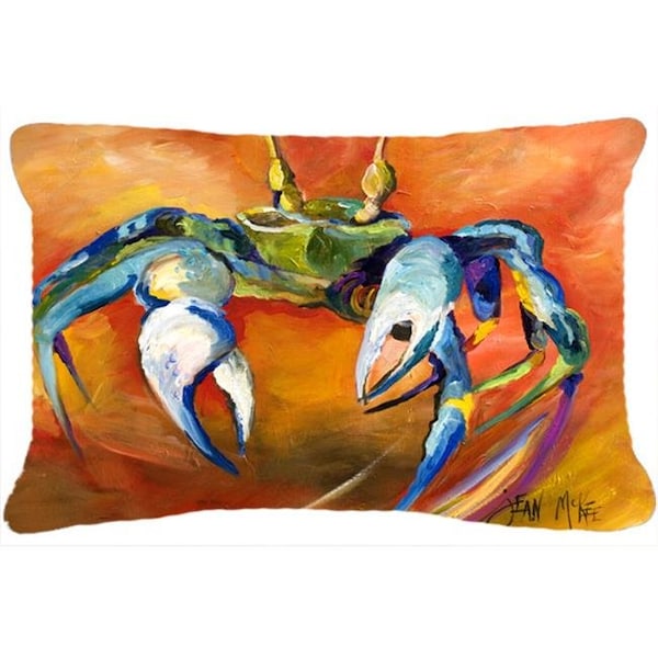 Jensendistributionservices Blue Crab Canvas Fabric Decorative Pillow - MI889280